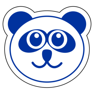Smiling Panda Sticker (Blue)